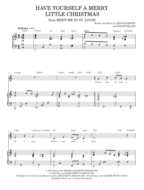 Have Yourself a Merry Little Christmas - Judy Garland (Piano Vocal)