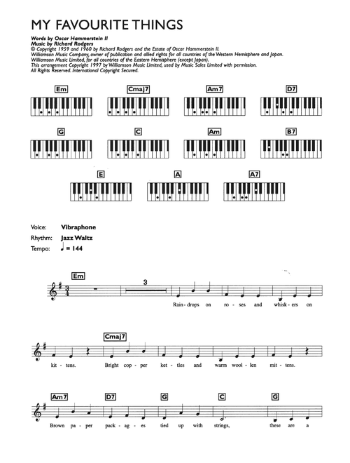 My Favorite Things (from The Sound Of Music) - Julie Andrews (Piano Chords-Lyrics)