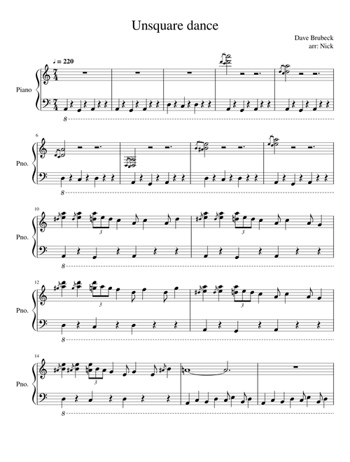Unsquare Dance piano