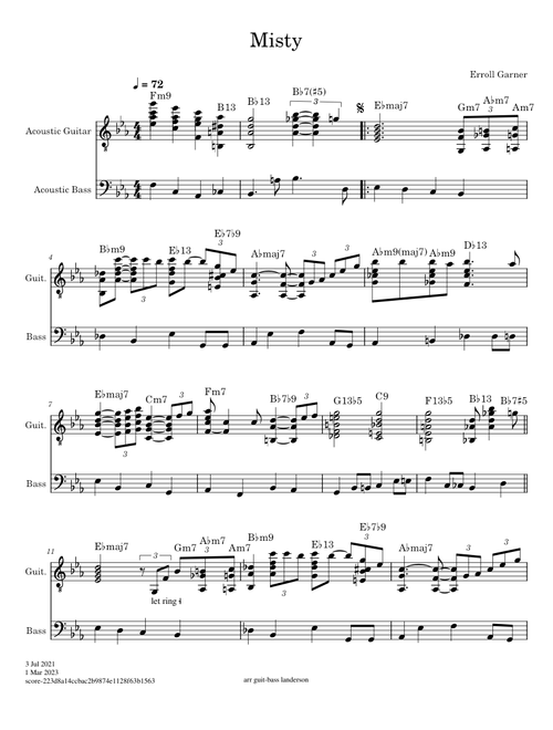 Misty – Erroll Garner/Johnny Burke