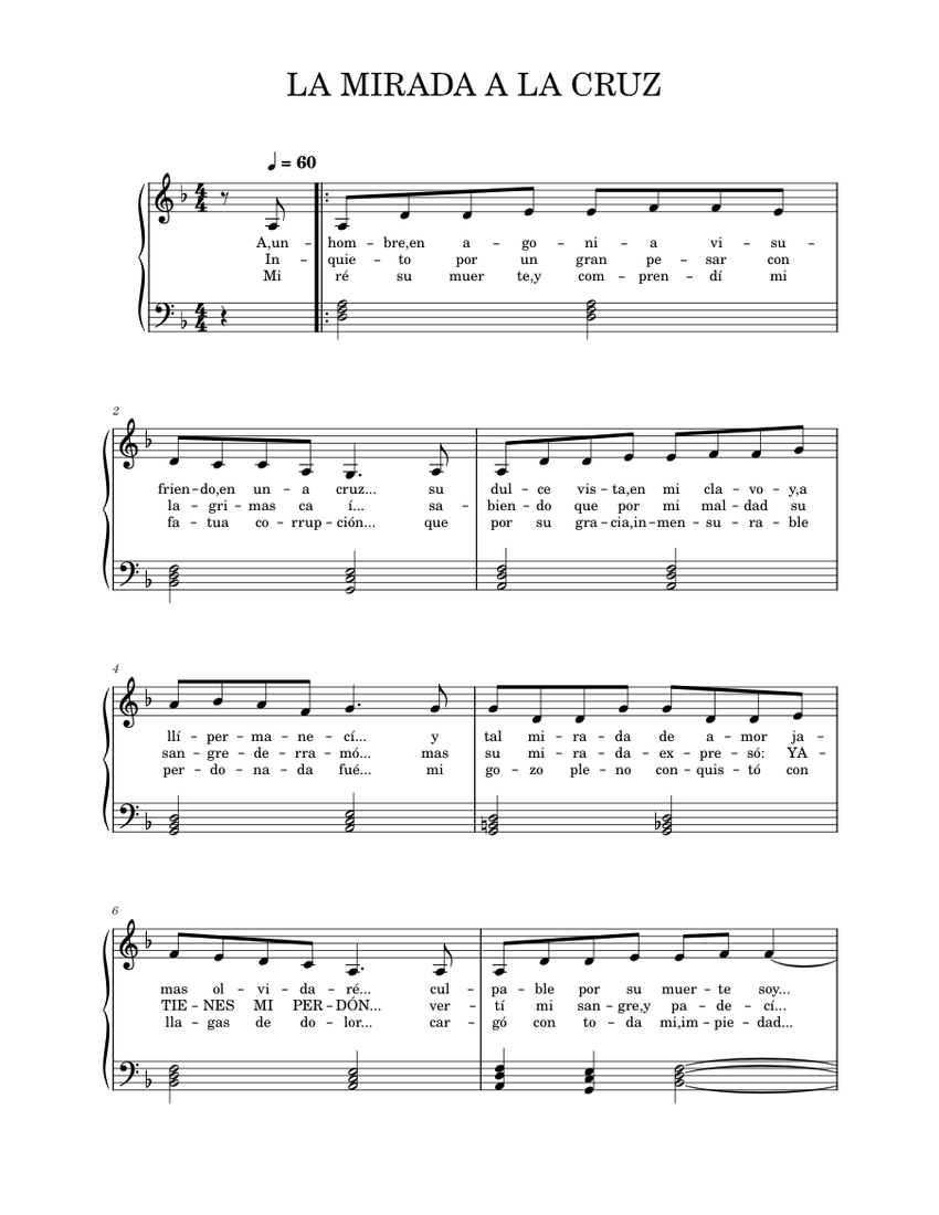 LA MIRADA A LA CRUZ Sheet Music For Piano Solo Easy MuseScore la-mirada-a-la-cruz-sheet-music-for-piano-solo-easy-musescore