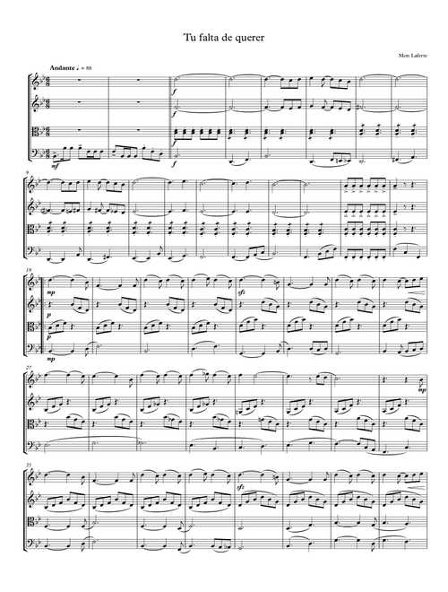 Tu Falta De Querer (Arr. Ulises Cabrera) - Mon Laferte, Manu Jalil (String Quartet)
