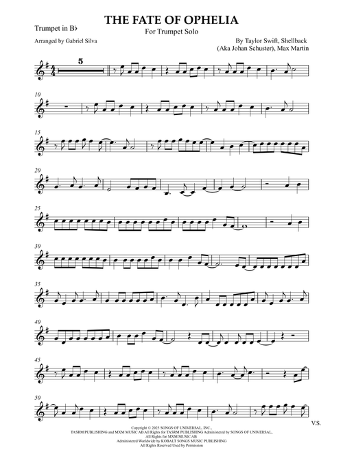 The Fate Of Ophelia (Arr. Gabriel Silva) - Taylor Swift (Trumpet Solo)