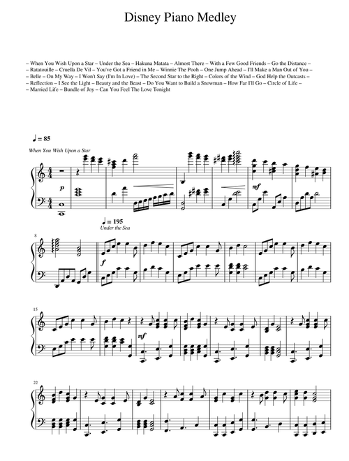 Disney Medley – Misc Soundtrack Disney Piano Medley
