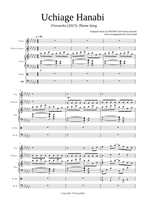 Uchiage Hanabi Fireworks - DAOKO Sheet Music for Piano (Solo