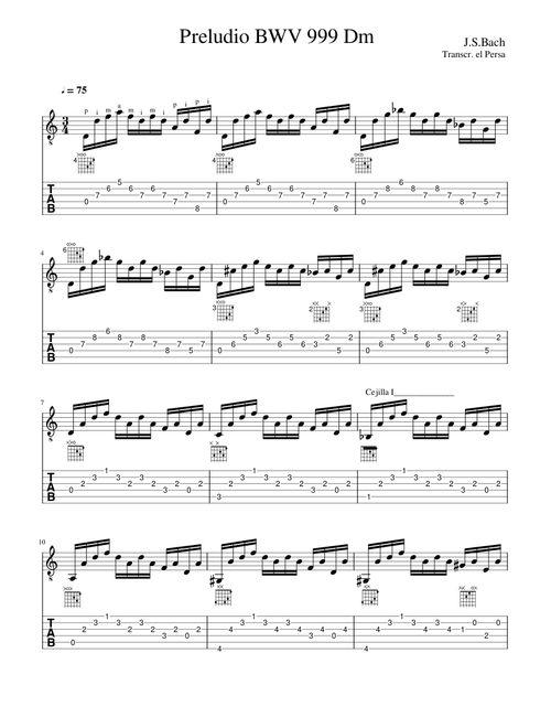 Preludio BWV 999 Dm