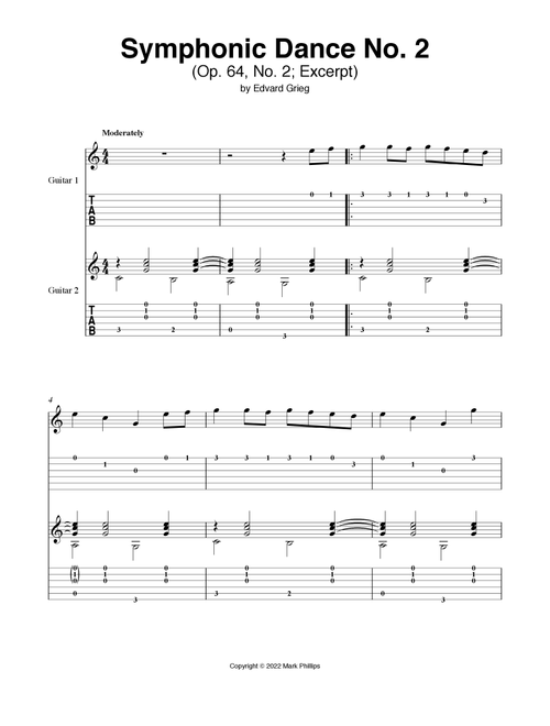 Symphonic Dance No. 2 (Arr. Mark Phillips) - Edvard Grieg (Instrumental Duet)