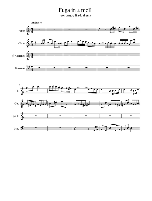 Angry Birds Woodwind Quartet