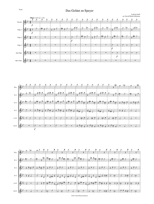 Das Geläut zu Speyer (the ringing of the bells at Speyer Cathedral) for flute sextet (Arr. David Warin Solomons) - Ludwig Senfl (Flute Solo)