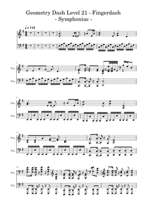 Fingerdash – MDK Fingerdash – Geometry Dash Sheet Music for Piano (Solo ...