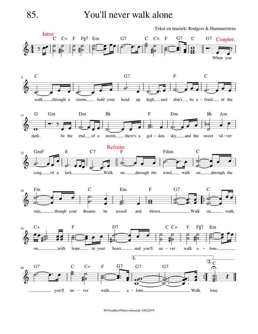 You Ll Never Walk Alone 1 Sheet Music For Piano Solo Musescore Com