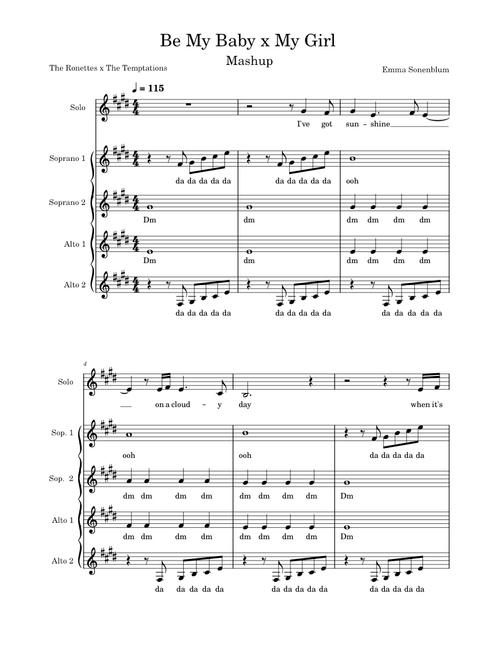 My girl – The Temptations Be My Baby x My Girl