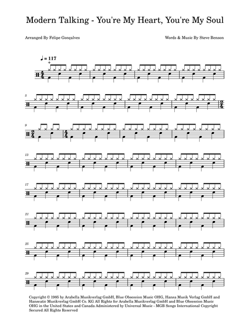 You're My Heart, You're My Soul (Arr. The Ninja) - Modern Talking (Drums)