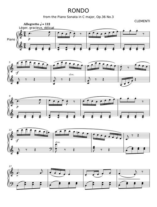Op. 35 sonatina III rondò - Muzio Clementi