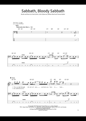 BLACK SABBATH バンドスコア Download Black Sabbath - Black Sabbath | Guitar Tab (Single Gu