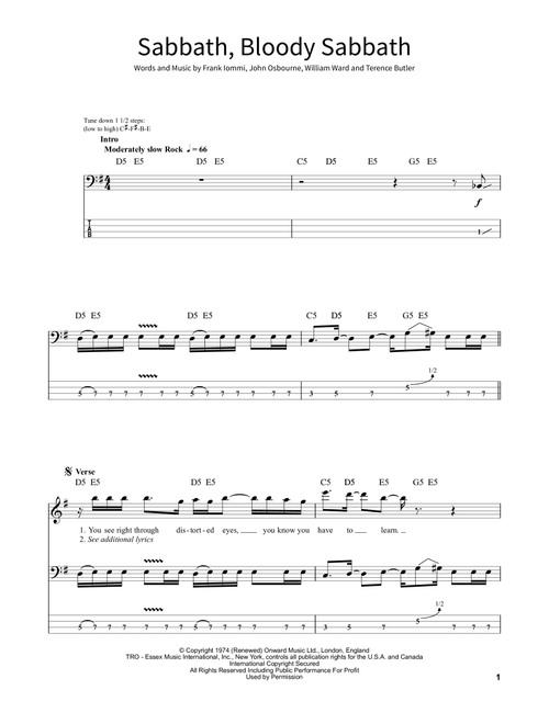 Sabbath, Bloody Sabbath - Black Sabbath (School of Rock - Bass Guitar)