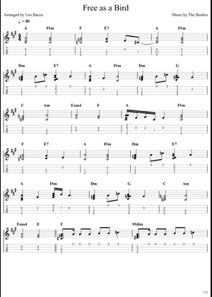 Play Official version of Free as a bird Sheet Music by The Beatles