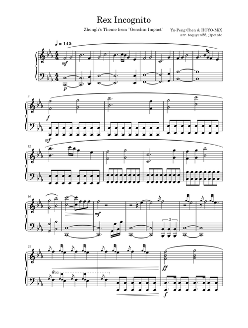 Rex Incognito (Zhongli's Theme from Genshin Impact) - Yu-Peng Chen