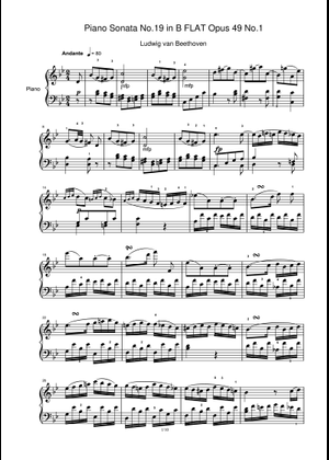 Sonate No. 19, 1st Movement Sheet Music for Piano (Solo