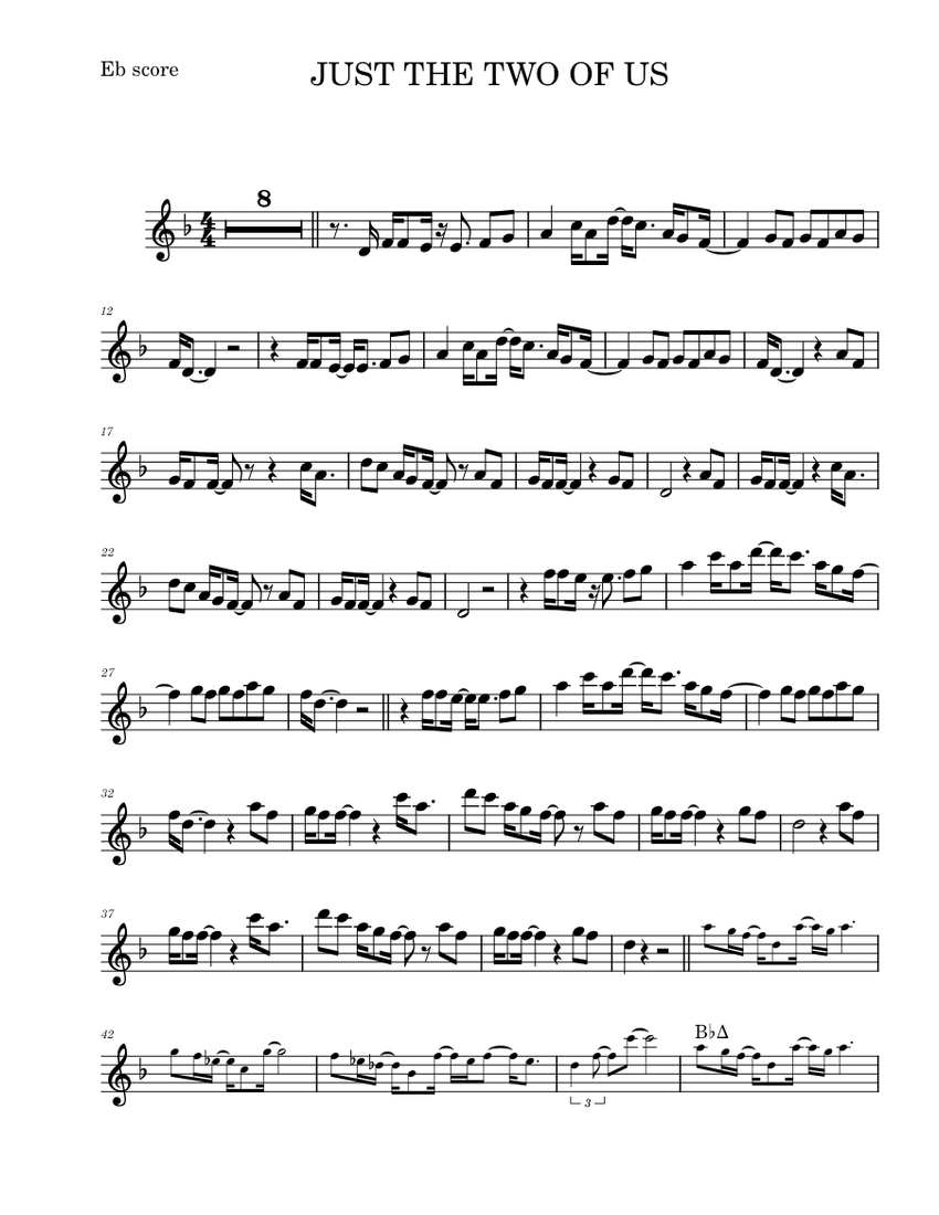 Just The Two Of Us Alto Sax Sheet Music For Saxophone Alto Solo 