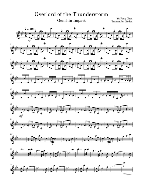 Genshin Impact - Overlord of the Thunderstorm (Violin)