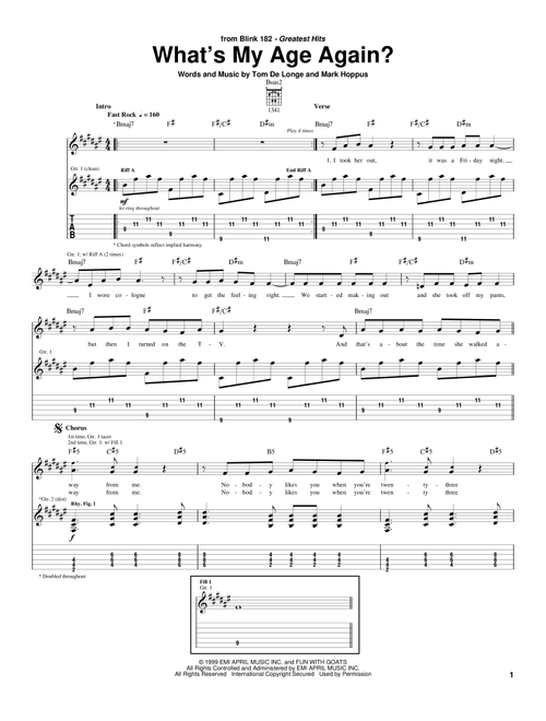 What's My Age Again? - Blink-182 (Guitar Tab)