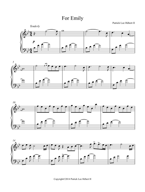 For Emily - Patrick Lee Hebert II (Piano Solo)