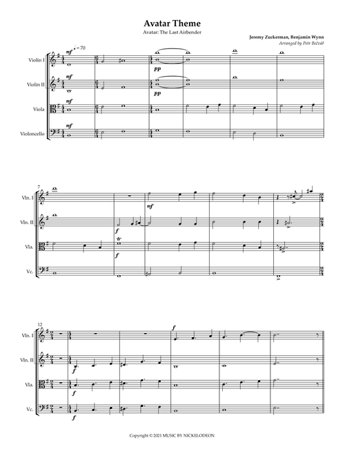 Avatar: The Last Airbender (Tv Series) (Arr. Petr Bečvář) - Jeremy Zuckerman, Benjamin Wynn (String Quartet)