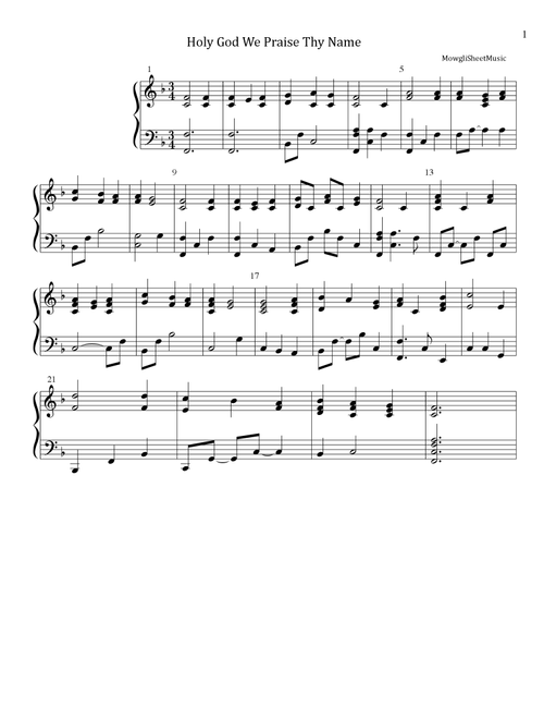 Holy God We Praise Thy Name (Arr. Lea McShan) - Unknown (Piano Solo)