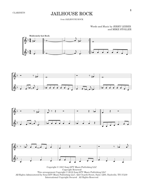 Jailhouse Rock - Elvis Presley (Clarinet Duet)