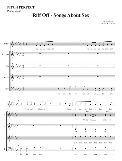 Medley: S&m with Let's Talk About Sex, I'll Make Love To You, Feels Like The First Time, and No D... (Arr. Deke Sharon) - Rihanna, Foreigner, Blackstreet (Choral, SATB)