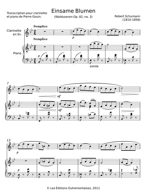 Einsame Blumen from Waldszenen, Op.82 - Robert Schumann