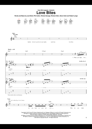 Love bites – Def Leppard Sheet Music for Piano (Solo) | MuseScore.com
