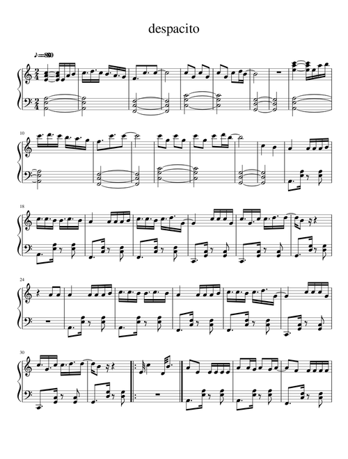 Despasito Piano Klasik