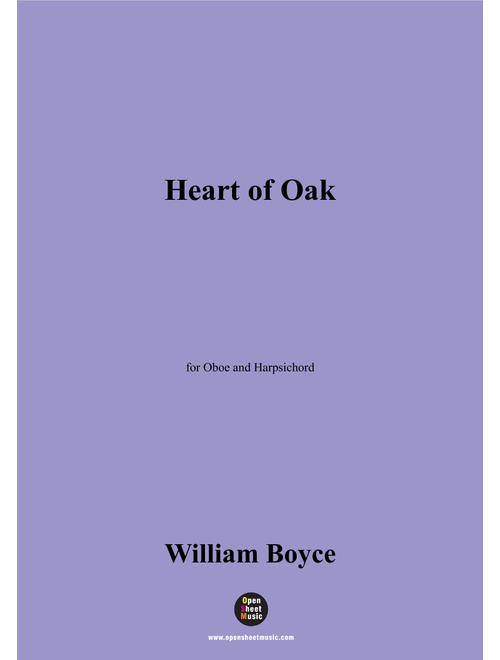 Boyce-Heart of Oak,for Oboe and Harpsichord (Arr. OSM Press) - William Boyce (Instrumental Duet)