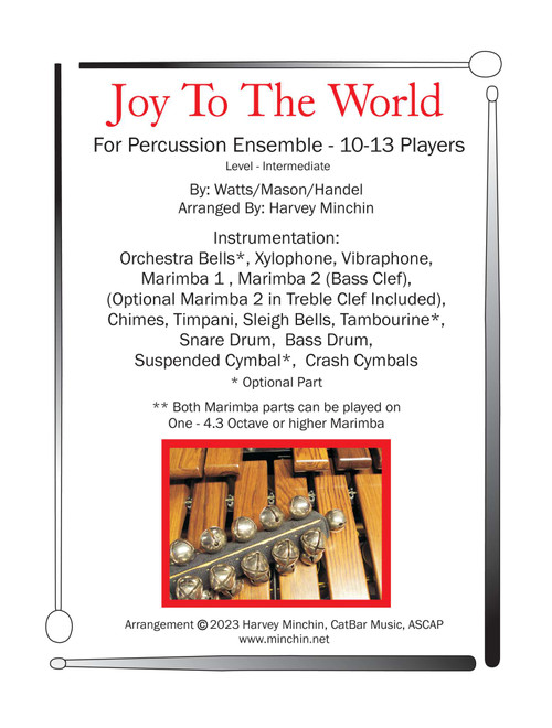 Joy To The World for Percussion Ensemble (Arr. Harvey Minchin) - Watts/Mason/Handel (Percussion Ensemble)