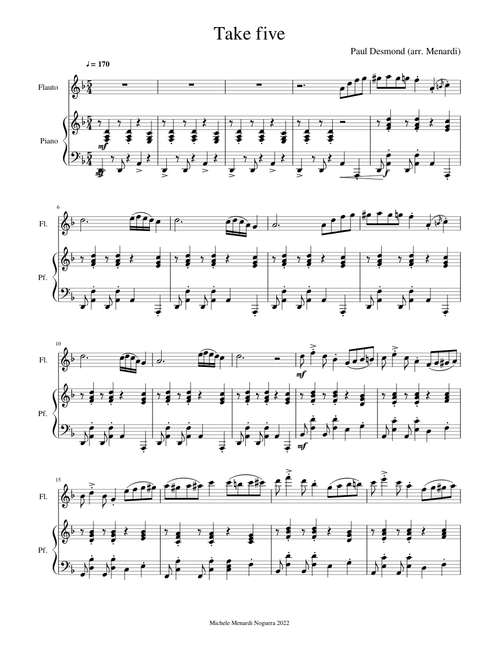 Take Five – Paul Desmond (flute and piano)