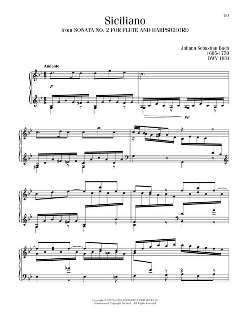 Siciliano, BWV 1031 - Johann Sebastian Bach (Piano Solo)