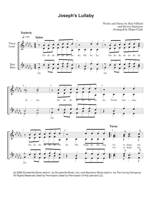 Joseph's Lullaby (Arr. Diane M. Clark) - MercyMe (Small Ensemble)