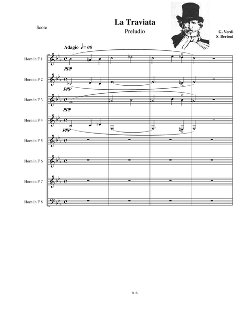 Preludio from La Traviata (Arr. Stefano Bertoni) - Giuseppe Verdi (Brass Ensemble)