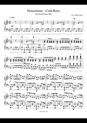 Play Official version of Crab rave Sheet Music by Noisestorm for Piano ...