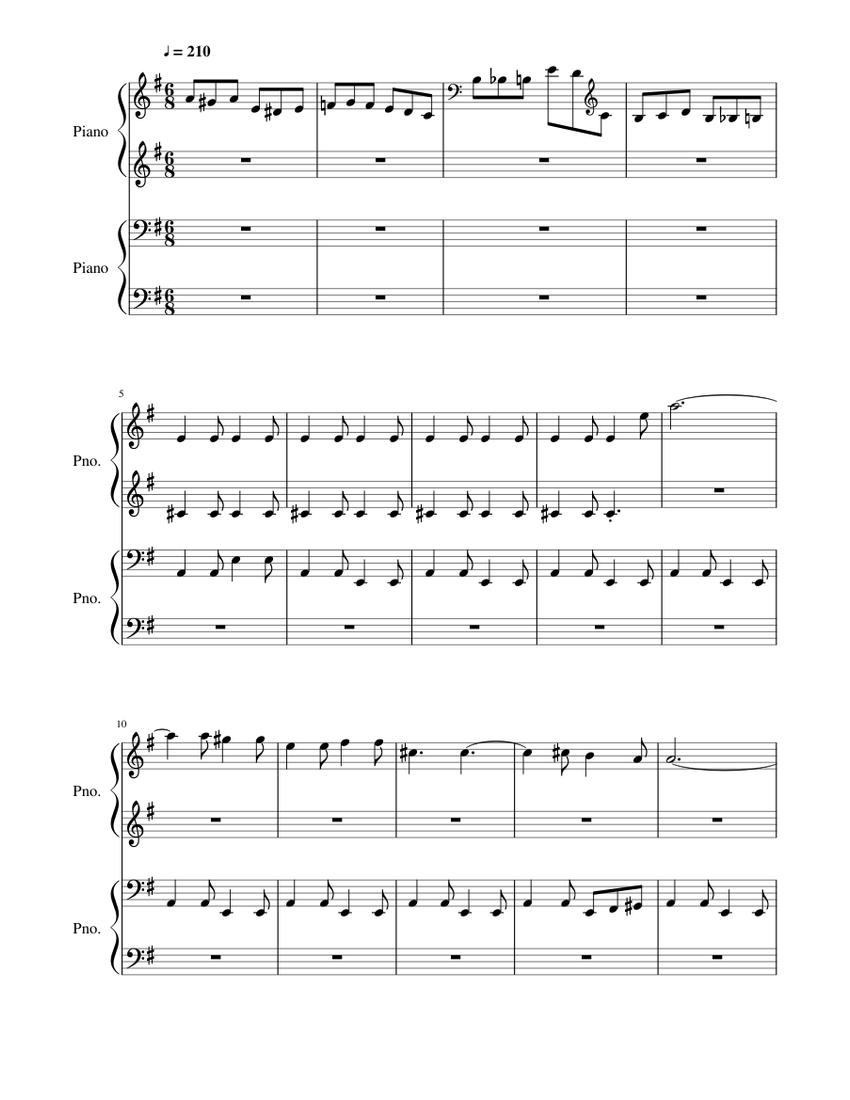 P I Z Z A T I M E Sheet music for Piano (Solo)