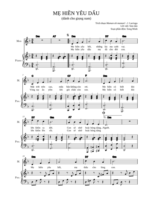 Mẹ Hiền Yêu Dấu - J. Larriaga (for male voice)