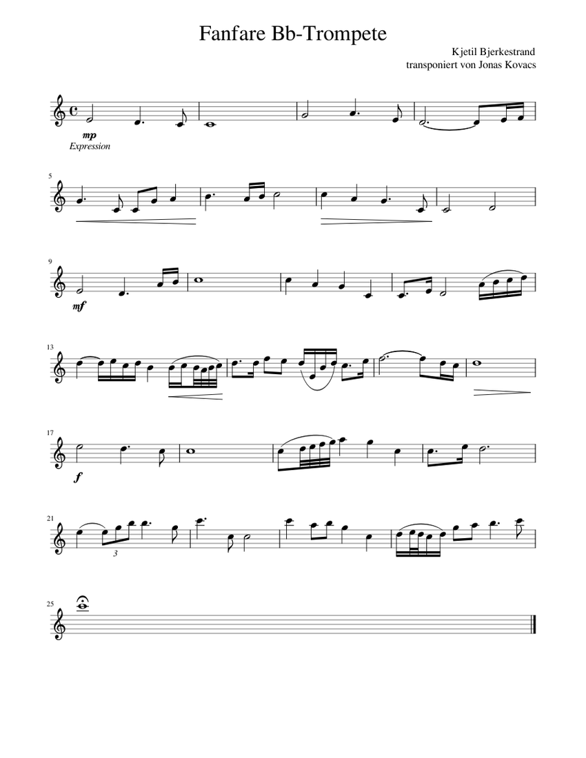 Fanfare Nobel Prize (Tine Thing Helseth) Sheet music for Piano (Solo