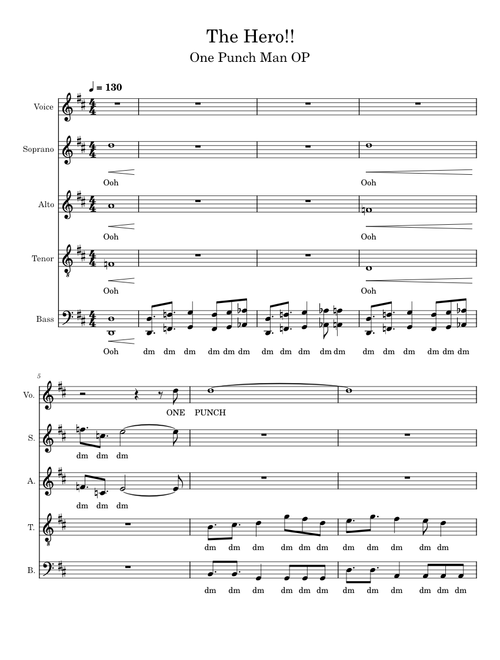 The Hero!! One Punch Man OP SATB A Capella