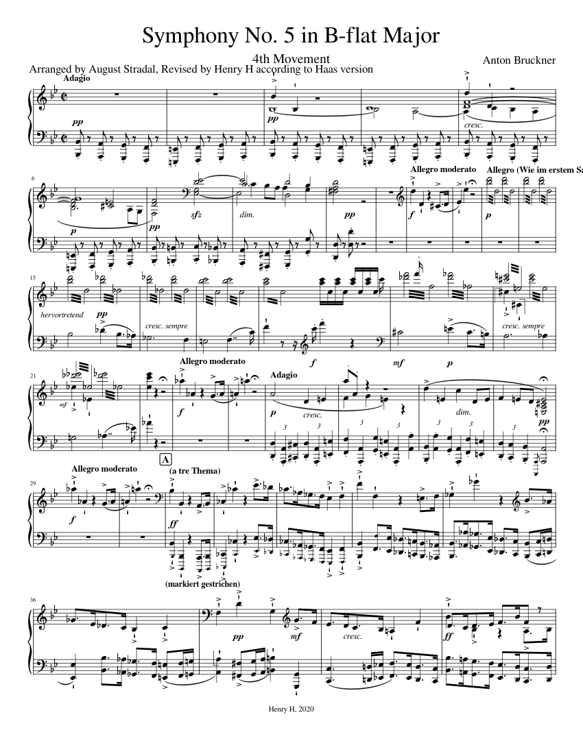 英語版楽譜 Bruckner Symphony No. 4 E-Majeur Symphony No. 4 in E-flat Major (Romantic), Movt. 2&quot