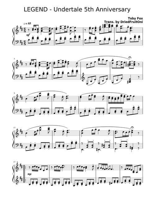 LEGEND - Undertale 5th Anniversary (Piano Transcription)