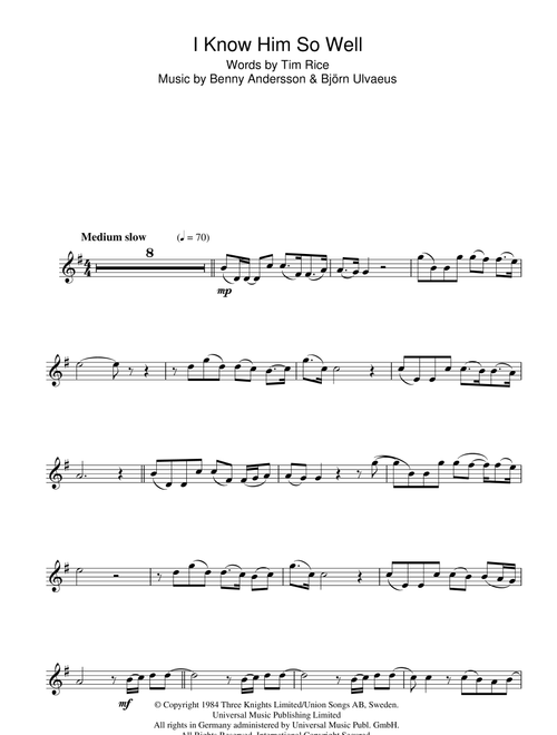 I Know Him So Well (from Chess) - Benny Andersson Tim Rice and Bjorn Ulvaeus, Tim Rice, Bjorn Ulvaeus (Flute Solo)