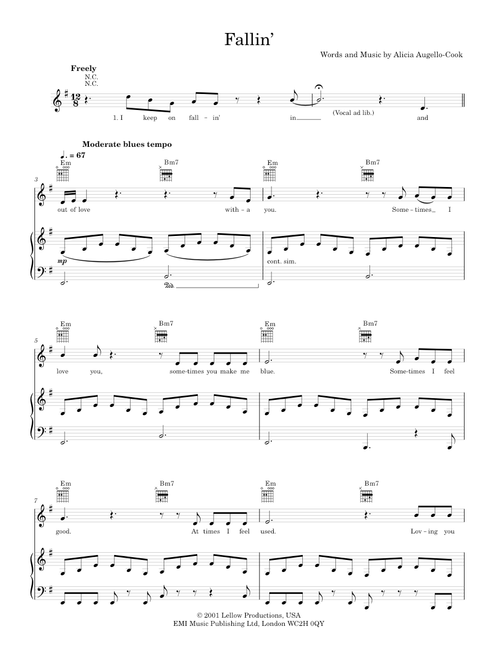 Fallin - Alicia Keys (Piano-Voice-Guitar)