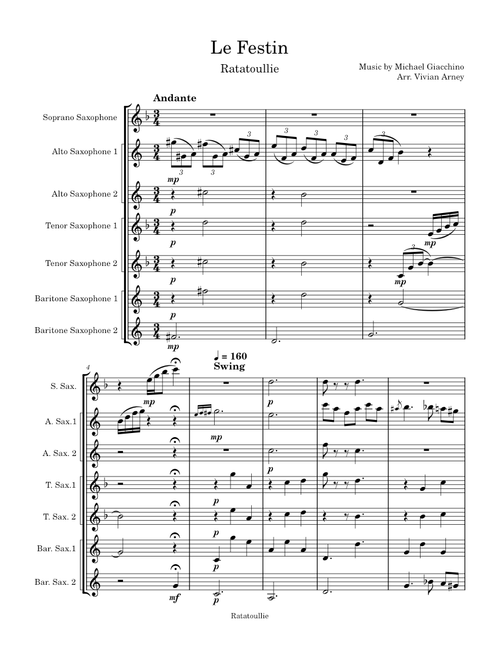 Le Festin – Michael Giacchino for Saxophone Choir